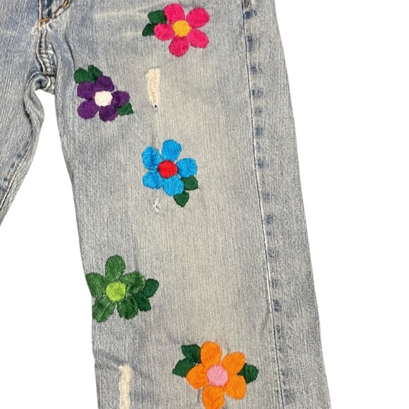 VGUC Big Star distressed embroidered floral “Flary” flare jeans 5 pockets sz 31R - Picture 3 of 12